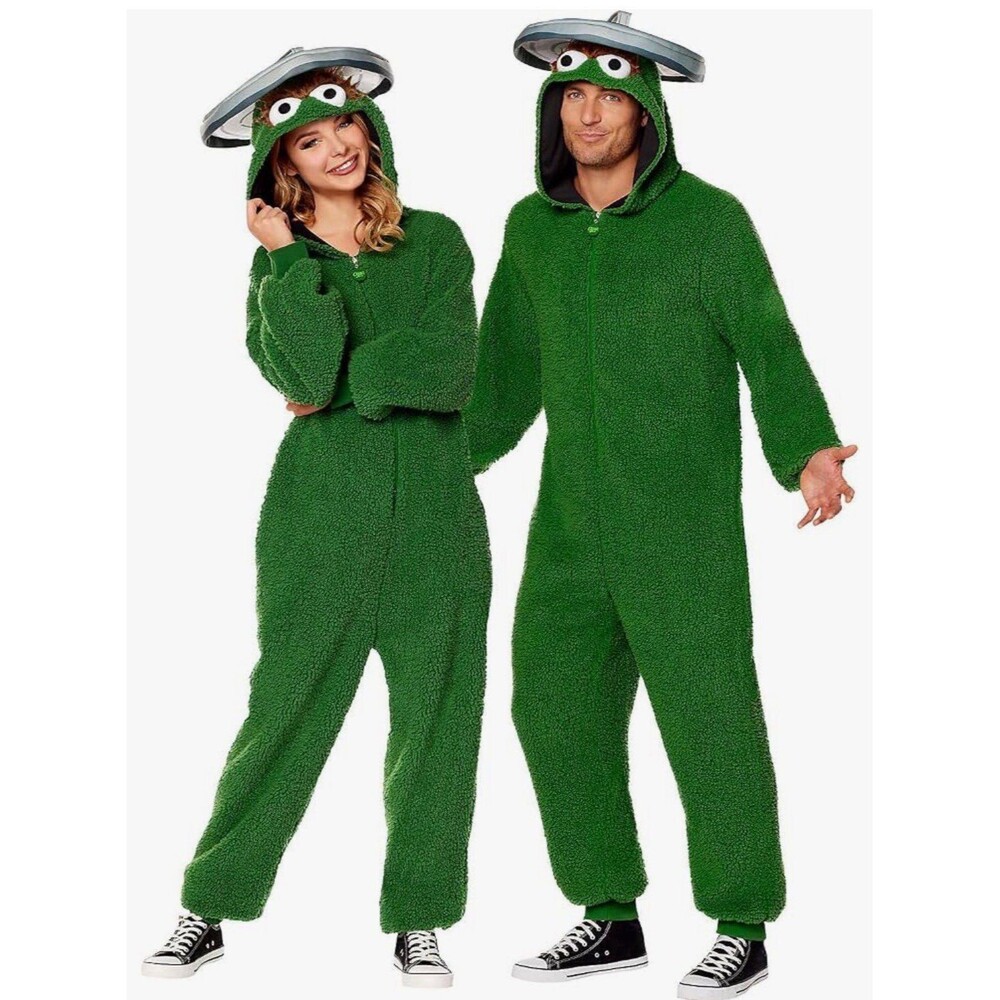 Sesame Street Oscar The Grouch costume Union suit adult L/XL